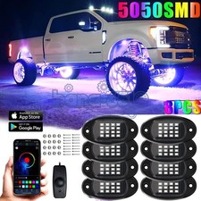 8Pods RGB LED Rock Lights Offroad Music Bluetooth APP Underglow Neon Lights picture