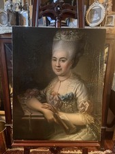 18thC Antique Portrait Painting Of An Aristocratic Woman - Continental Painting  picture