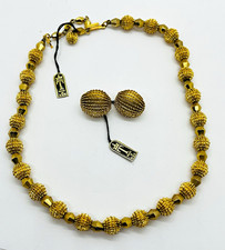 Vintage Crown Trifari Electra Necklace And Earrings Set  New With Tags  picture