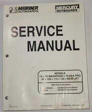 mercury mariner outboard service manual 75 90 100 115 125 65 80 jet 1997 vtg   picture
