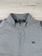 Travis Mathew Sweater Mens L Gray Heather Upgraded Quarter Zip Pullover Golf picture