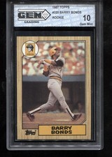 Barry Bonds Rookie 1987 Topps #320 RC Card MLB Pittsburgh Pirates GEM MINT 10 picture