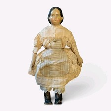 Rare 1858 Label Antique Ludwig Greiner Papier Mache Doll Original Clothes 22