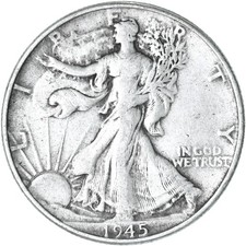 1945 (P) Walking Liberty Half Dollar Very Fine 90% Silver picture