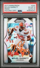 Myles Garrett 2017 Panini Prizm Silver Rookie Card #242 PSA 6 Auto 10 46253 picture