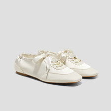 Vivaia Square-Toe Lace-Up Satin Sneakerina (Cristina) picture