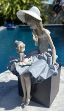 Lladro Suzy And Her Doll C1978 Large Figurine Retired Rare 28cm On Wooden Base picture