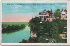 1915-1929 Chattanooga TN Postcard Bluff View Looking East Tennessee River Bridge picture