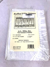 Vtg NOS White Ruffled Valance 54