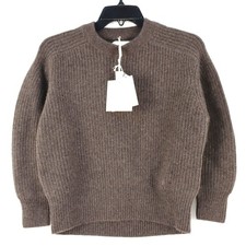 LouLou Studio Marcela 100% Cashmere Crewneck Jumper In Chocolate Women's Size XS picture