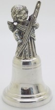 Vintage Italian Handmade Genuine Silver Angel Bell Christmas Ornament Florence picture