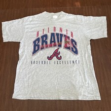 Vintage Atlanta Braves Shirt Mens XL MLB Baseball Chalk Line 1993 picture