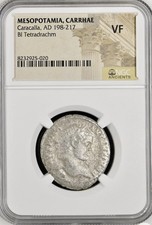 NGC Graded Large Tetradrachm Emperor Caracalla 198-217AD Ancient Roman Coin VF picture