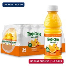 Tropicana 100% Juice Orange Blend, Single Serve, 10 fl oz Bottles (Pack of 24) - picture