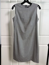 Theory Fitted Dress Size 6 Black Multi Houndstooth Wool NWT $395 picture