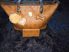 MCM Brown (Choco) Monogram Zip Tote Handbag Medium & Wallet  picture