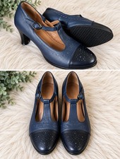 Julia Bo Mary Jane Heels Sz 7.5 Preppy Academia Cottagecore picture