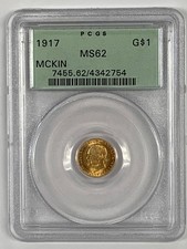 1917 McKinley Memorial $1 Gold Coin PCGS MS-62 picture