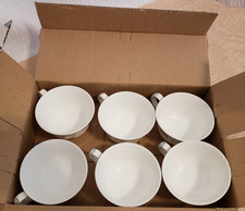 6 Villeroy & Boch NANKING BONE CHINA Cups & Saucers - Dishwasher Safe WHITE picture