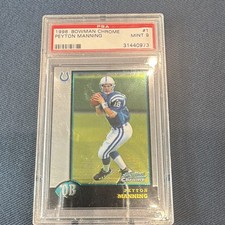 Bowman 1998 Bowman Chrome Peyton Manning #1 Base RC Indianapolis Colts PSA 9 picture