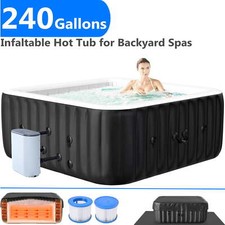 SUNYRISY Hot Tub 6 Person Inflatable Hot Tub 130 Bubble Jets &Heater Pump Filter picture