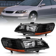 Headlight Assembly Pair for 1998-2002 Honda Accord Halogen Headlamp Left Right picture