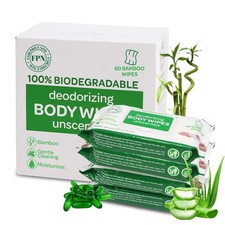 No Rinse Bathing/Shower Wipes Unscented Body Wipes Bamboo & aloe-240/1440 CT-FPN picture