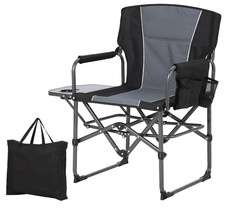 Silla de Director Plegable Extra Grande 400 Lb con Mesa Lateral para Camping Pla picture