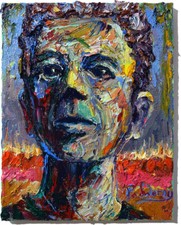 PORTRAIT OIL█PAINTING OUTSIDER IMPRESSIONIST ART█SIGNED ABSTRACT ORIGINAL MALE A picture