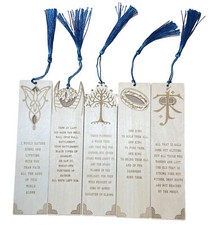 5 Piece LOTR Themed Wooden Bookmarks  picture