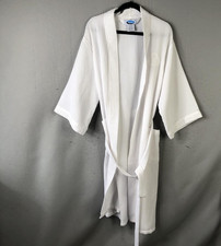 Terry Town Robe Mens One Size White Waffle Kimono Spa Belted Northern Trust picture