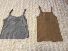 2 WOMEN'S HARLEY DAVIDSON TANK TOPS MEDIUM KERSTINGS NORTH JUDSON IN 2000 2001 picture