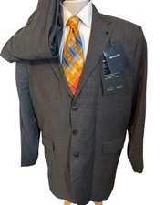 NEW MTailor Custom Bespoke Suit Gray 2pc Blazer Jacket Sz 54L Pants 46 x 30 Wool picture