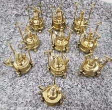 10pc Vintage miniature brass pot stove cooker mini handmade small decor antique picture