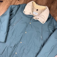 Vtg LL Bean Maine Warden Parka Jacket Men L Green Goretex Thinsulate Chore Coat picture
