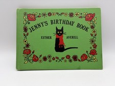 Vtg Jenny's Birthday Book by Esther Averill 1954 Ed. Cat Green HC RARE picture