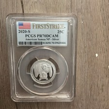 2020 S Silver Quarter Samoa PCGS PR70DCAM FIRST STRIKE Hard To Find Today picture