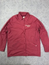 Billabong Jacket Mens Large Red Floral Snap Windbreaker Lined Pockets Rose picture