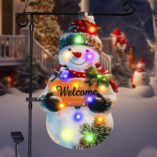 12X18 Lighted Christmas Snowman Garden Flag, Outdoor Decor picture