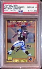 LaDainian Tomlinson Signed Auto 2001 Topps Rookie Reprint 2010 Card PSA DNA picture