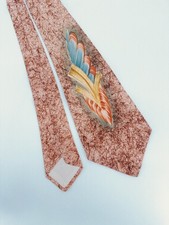 vintage 1940s 1950s hand painted rayon swing tie necktie excellent picture
