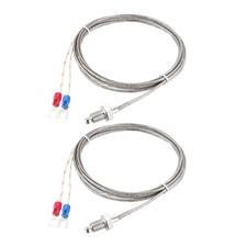 2Pcs, K Type Thermocouple Temperature Sensors M8 Thread Probe with 2M/6.6Ft Wire picture