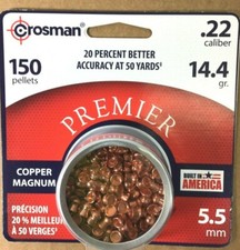Crosman Premier Copper Magnum Domed Pellets .22 Caliber 150 Count picture