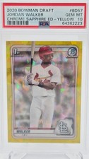 2020 Bowman Draft Jordan Walker Chrome Sapphire Yellow PSA 10 picture