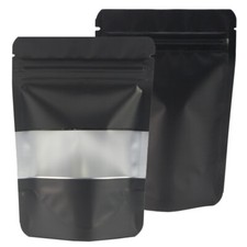 Matte Black Food Grade Aluminum Zip Seal Bags for Food Coffee Products 3.5x5in picture