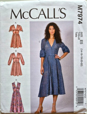 MCCALLS PATTERN 7974  DRESSES  MISSES SIZES  14 16 18 20 22   NEW  UNCUT  FF picture