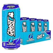 GHOST Energy Drink, Zero Sugars, 12-Pack, Blue Raspberry, 16oz picture
