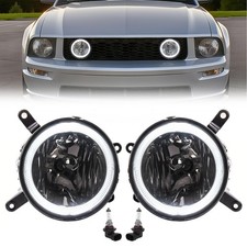 Fog Lights LED Halo Running Light Smoke Lens For Ford Mustang GT 2005-2009 RH&LH picture