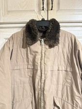 VTG 10-X Americas Finest Sport Hunting Jacket Faux Fur Collar Sz L Insulated USA picture