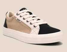 Taos Footwear Plim Soul Colorblock Canvas Women's Sz 9 Black & Tan Sneakers Euc picture